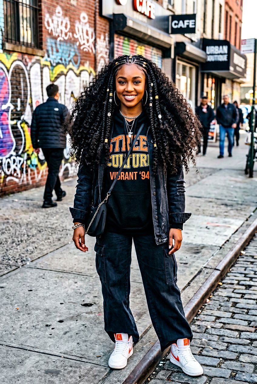 Jumbo Fulani Braids With Curly Ends - 20 fulani braids with curly ends - 20 fulani braids with curly ends