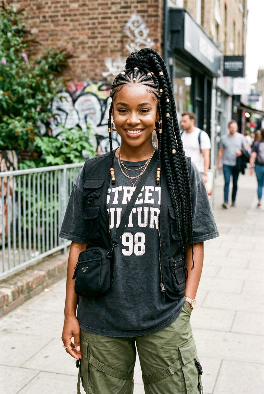 Jumbo Fulani Ponytail Braids - 20 fulani ponytail braids - 20 fulani ponytail braids