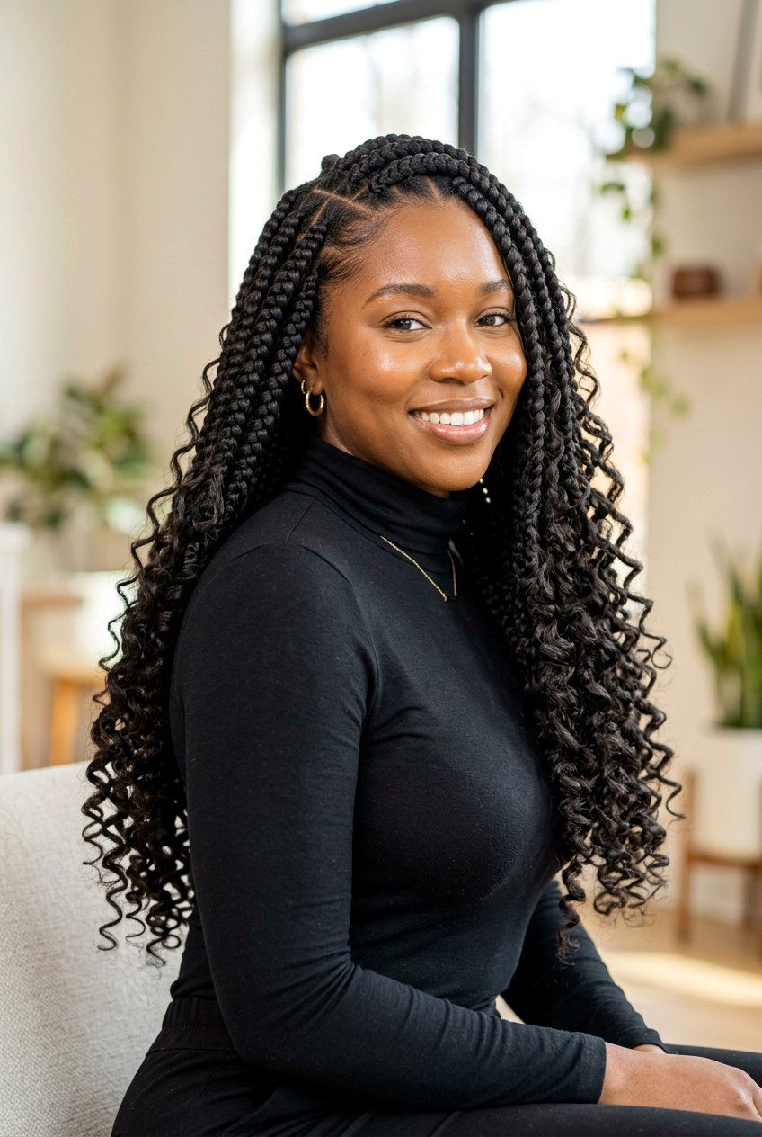 Jumbo Goddess Knotless Braids - 20 goddess knotless braids styles - 20 goddess knotless braids styles