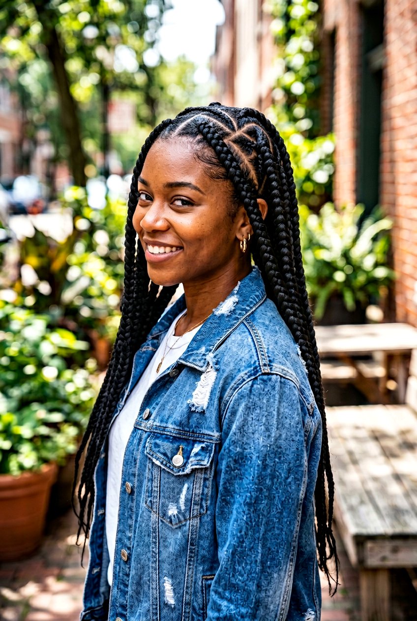 Jumbo Heart Part Braids - 20 heart part braids styles - 20 heart part braids styles