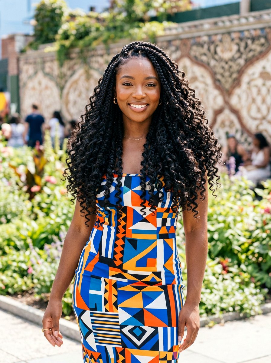 Jumbo Knotless Braids With Curls - 20 knotless braids with curls - 20 knotless braids with curls