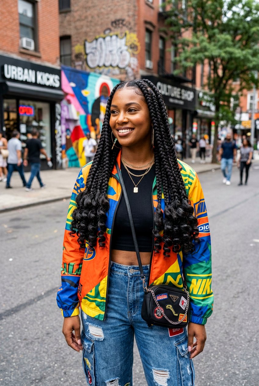 Jumbo Knotless Braids With Curly Ends - 20 knotless braids with curly ends for women - 20 knotless braids with curly ends for women