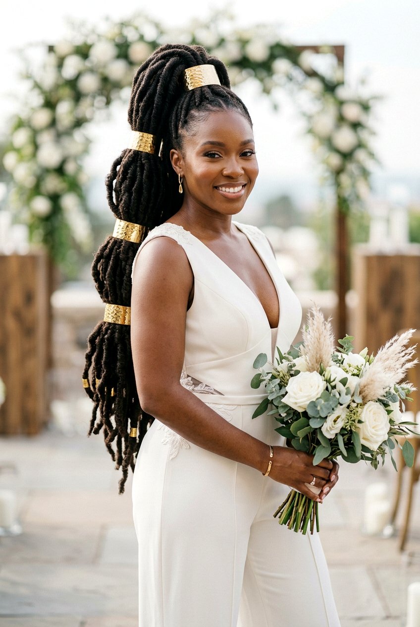 Jumbo Loc Bridal Ponytail - 20 bridal loc ponytail hairstyle - 20 bridal loc ponytail hairstyle