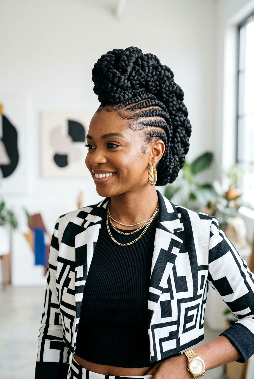 Jumbo Mohawk Braid for Black Women - 20 soft mohawk braid hairstyle for black women - 20 soft mohawk braid hairstyle for black women