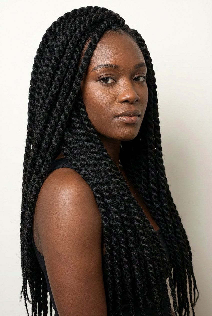 Jumbo Senegalese twists - 20 senegalese twists hairstyles - 20 senegalese twists hairstyles