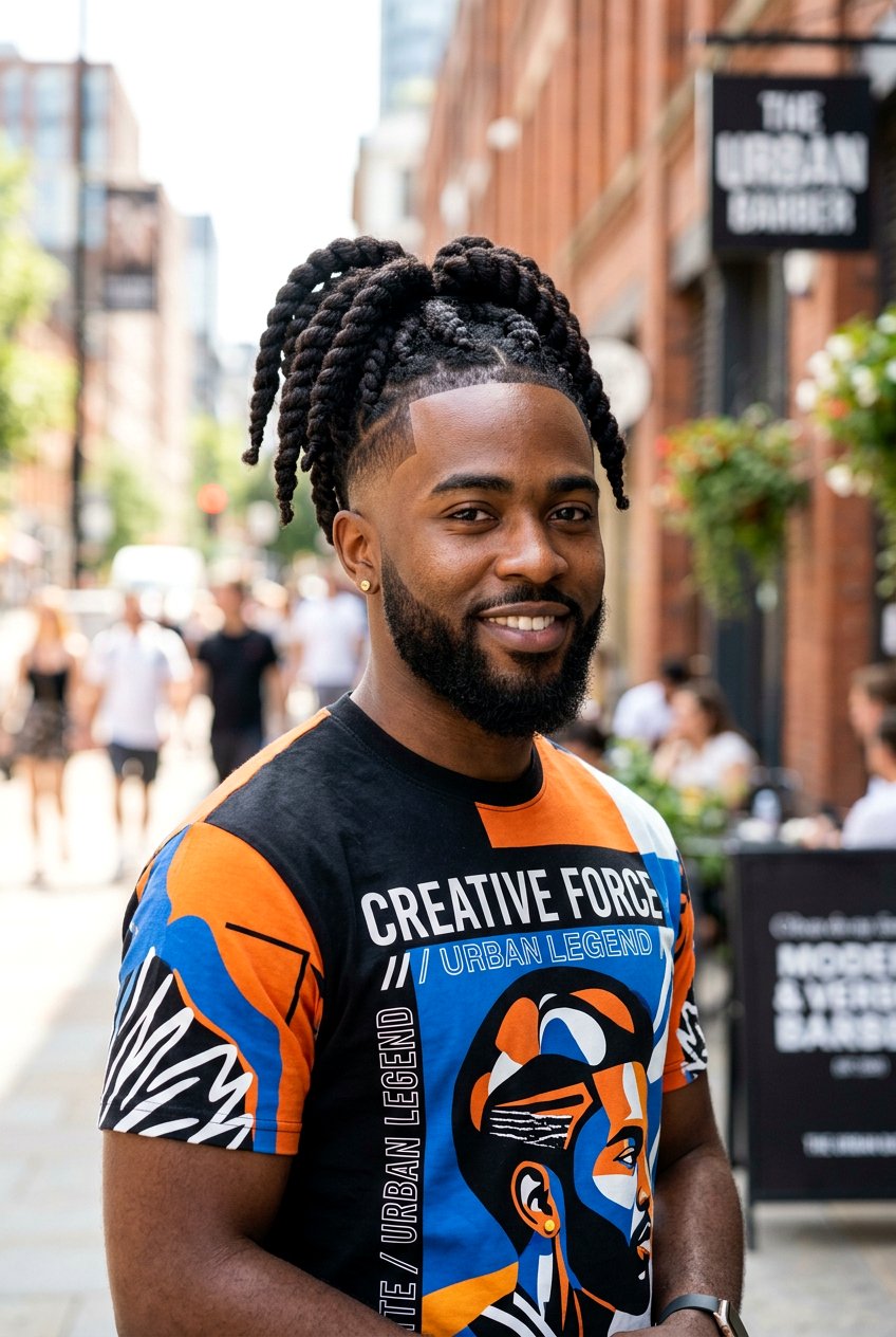 Jumbo Twists Taper Fade - 20 twists with taper fade for black men - 20 twists with taper fade for black men