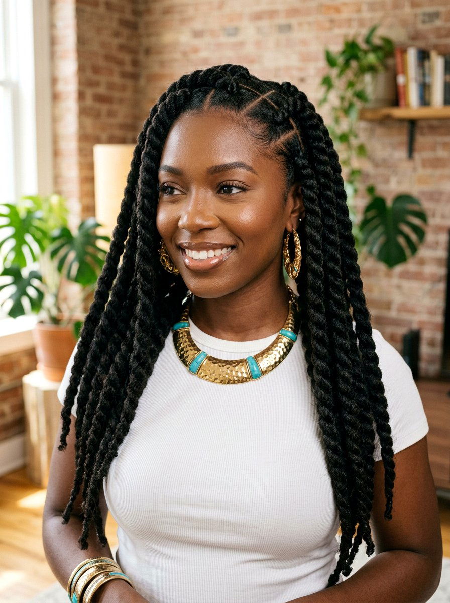 Jumbo Two Strand Twists - 20 two strand twists for black women - 20 two strand twists for black women