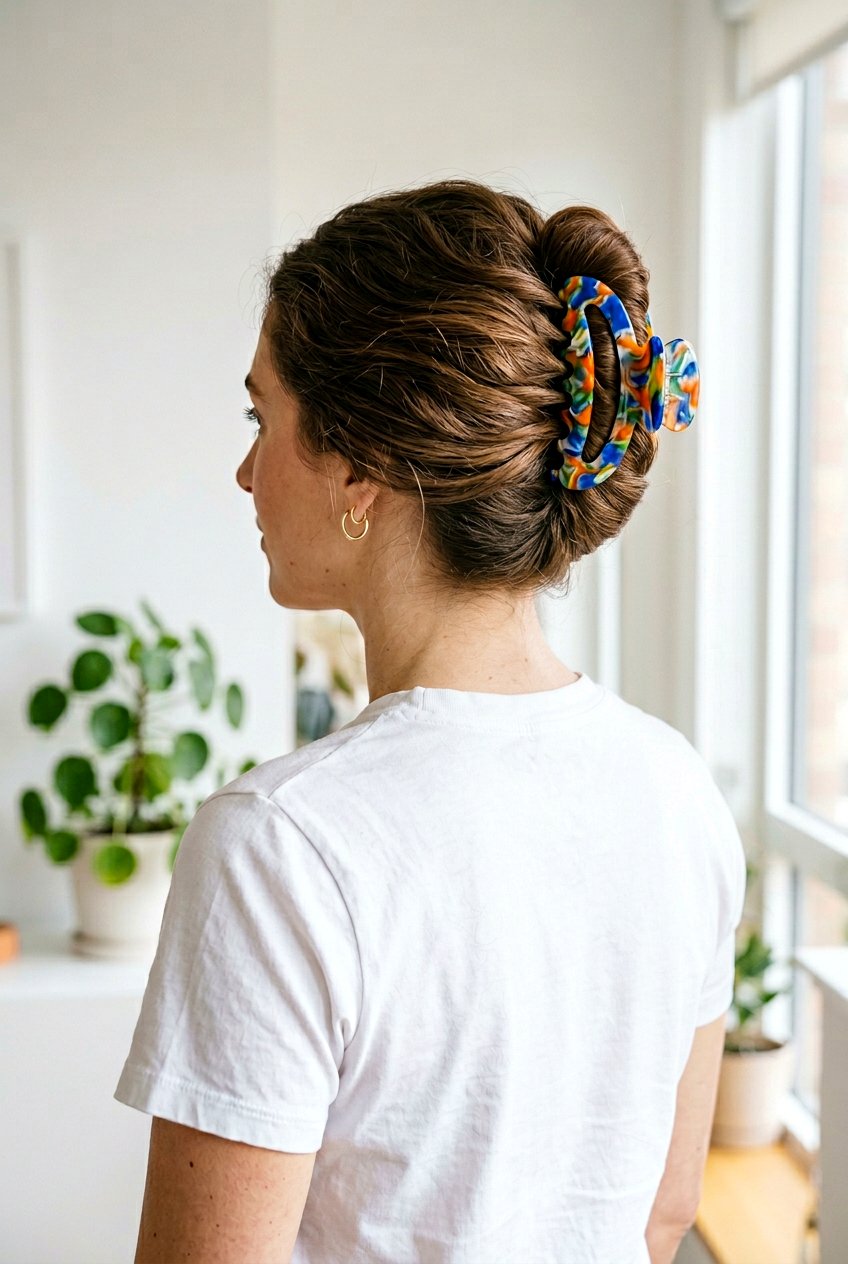 Jumbo claw clip french twist - 20 claw clip french twist hairstyle - 20 claw clip french twist hairstyle