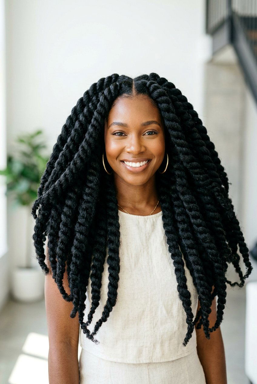 Jumbo twist - 20 twist hairstyles for black women - 20 twist hairstyles for black women
