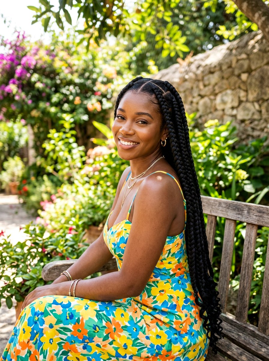 Jumbo waist length knotless braids - 20 waist length knotless braids - 20 waist length knotless braids