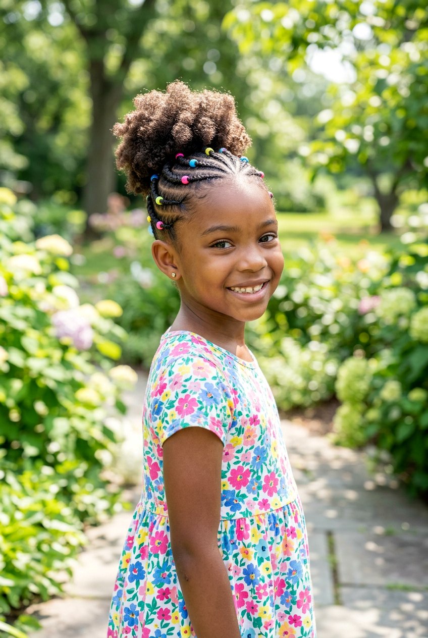 Kids Feed In Braids Curly Bun - 20 feed in braids with curly bun - 20 feed in braids with curly bun