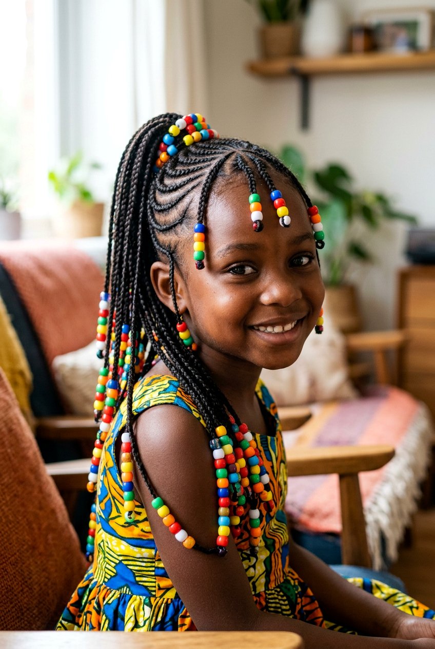 Kids Fulani Braids Ponytail With Beads - 20 fulani braids ponytail with beads - 20 fulani braids ponytail with beads
