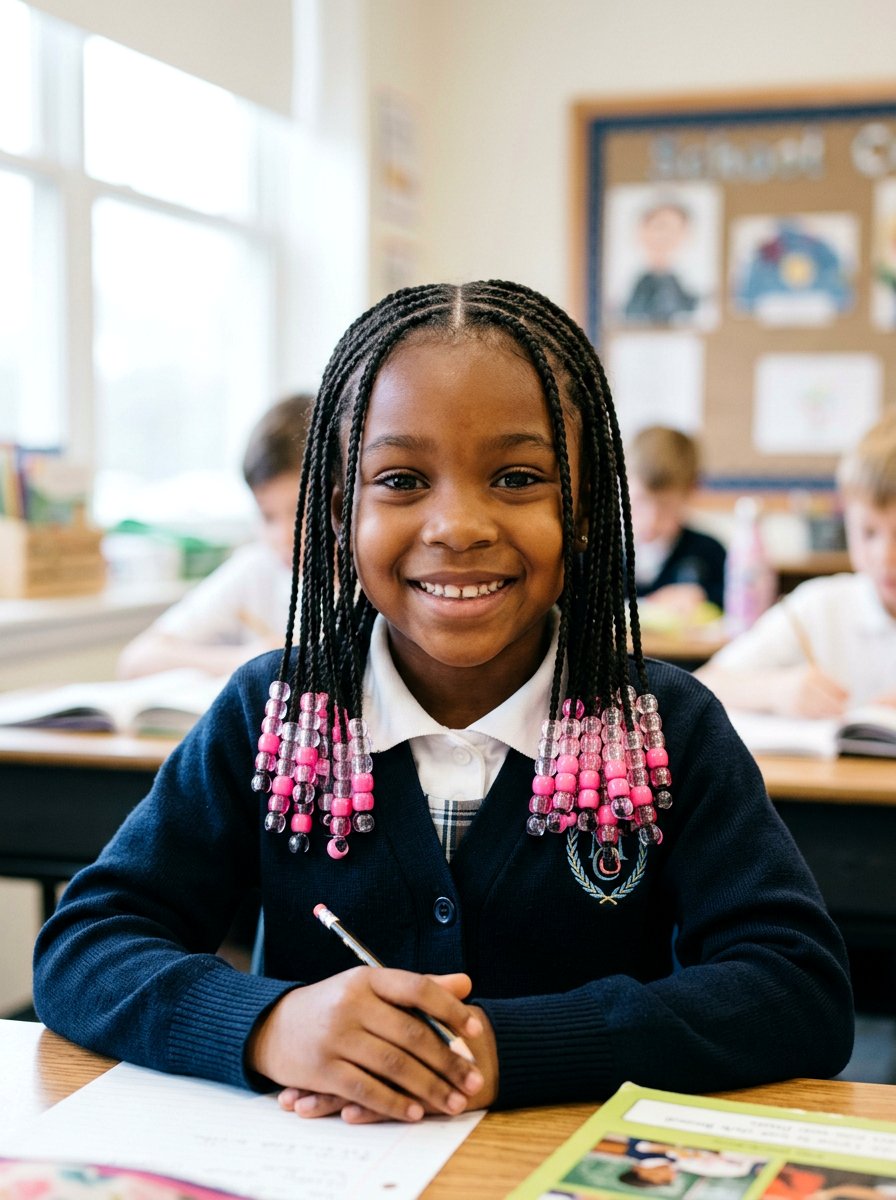 Kids Knotless Braids With Beads - 20 kids knotless braids styles - 20 kids knotless braids styles