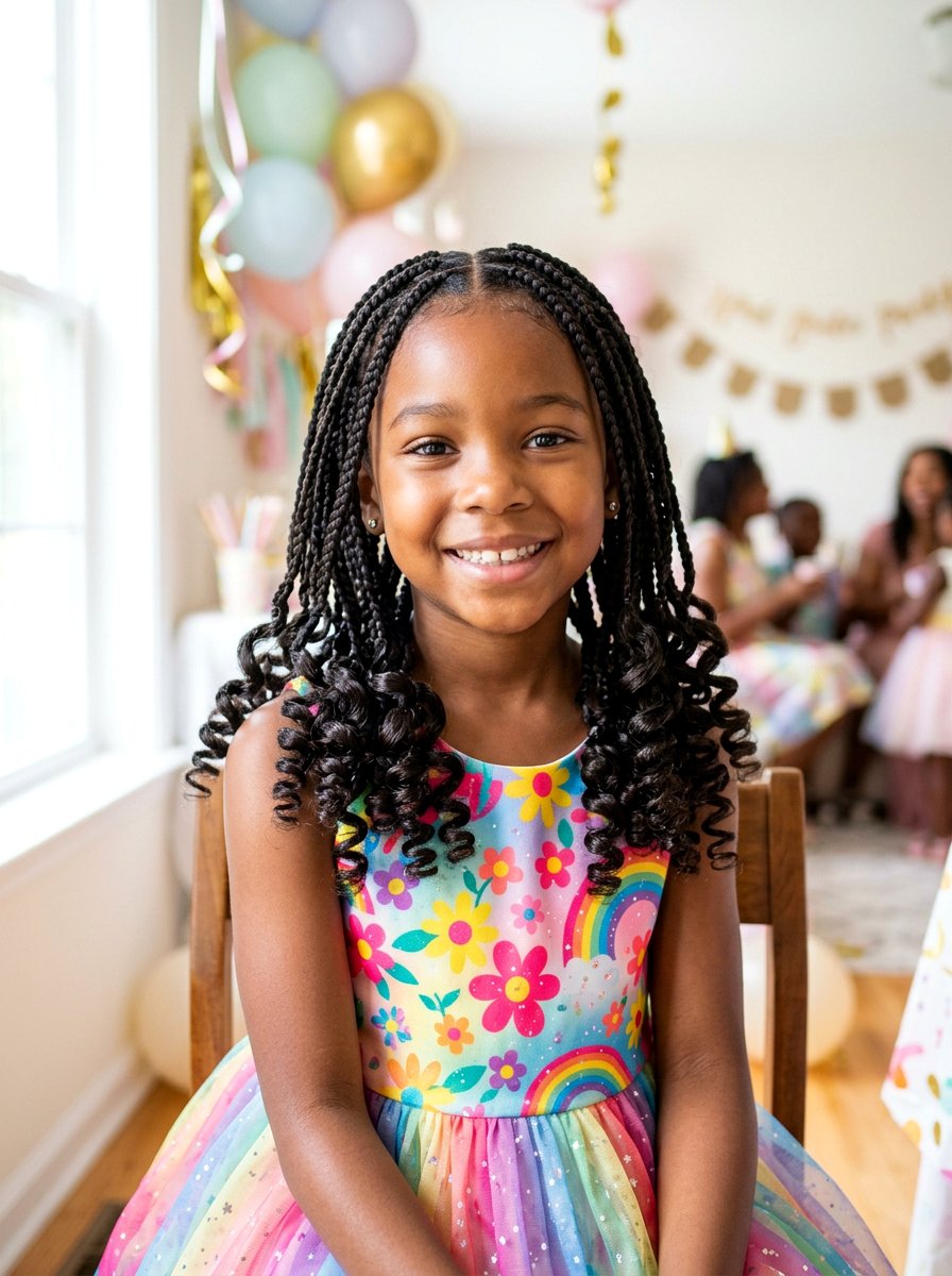 Kids Knotless Braids With Curly Ends - 20 kids knotless braids styles - 20 kids knotless braids styles