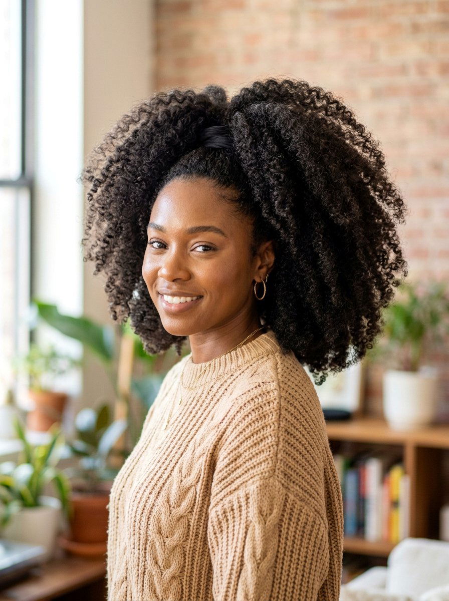 Kinky Curly Ponytail - 20 ponytail hairstyles for black women - 20 ponytail hairstyles for black women