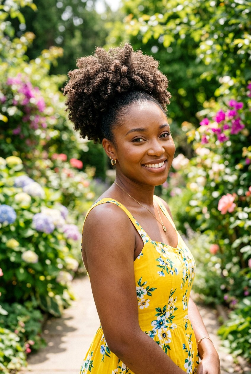 Kinky Curly Puff Ponytail - 20 natural puff ponytail hairstyle - 20 natural puff ponytail hairstyle