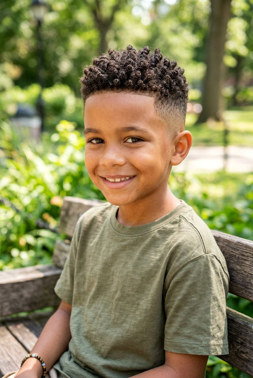 Kinky Curly Short Cut for Mixed Boys - 20 mixed boys curly haircuts - 20 mixed boys curly haircuts