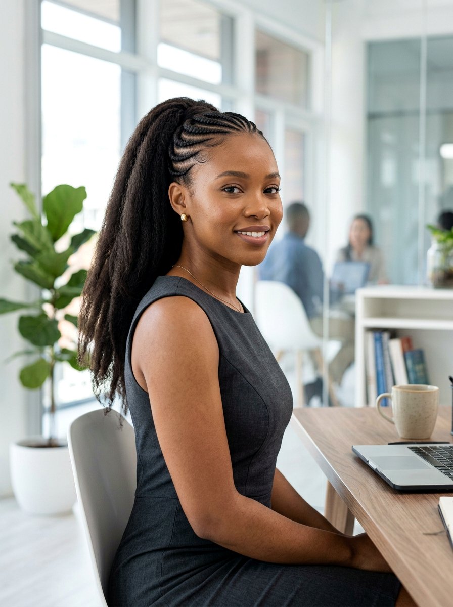 Kinky Straight Ponytail With Cornrows - 20 straight back cornrows with ponytail - 20 straight back cornrows with ponytail