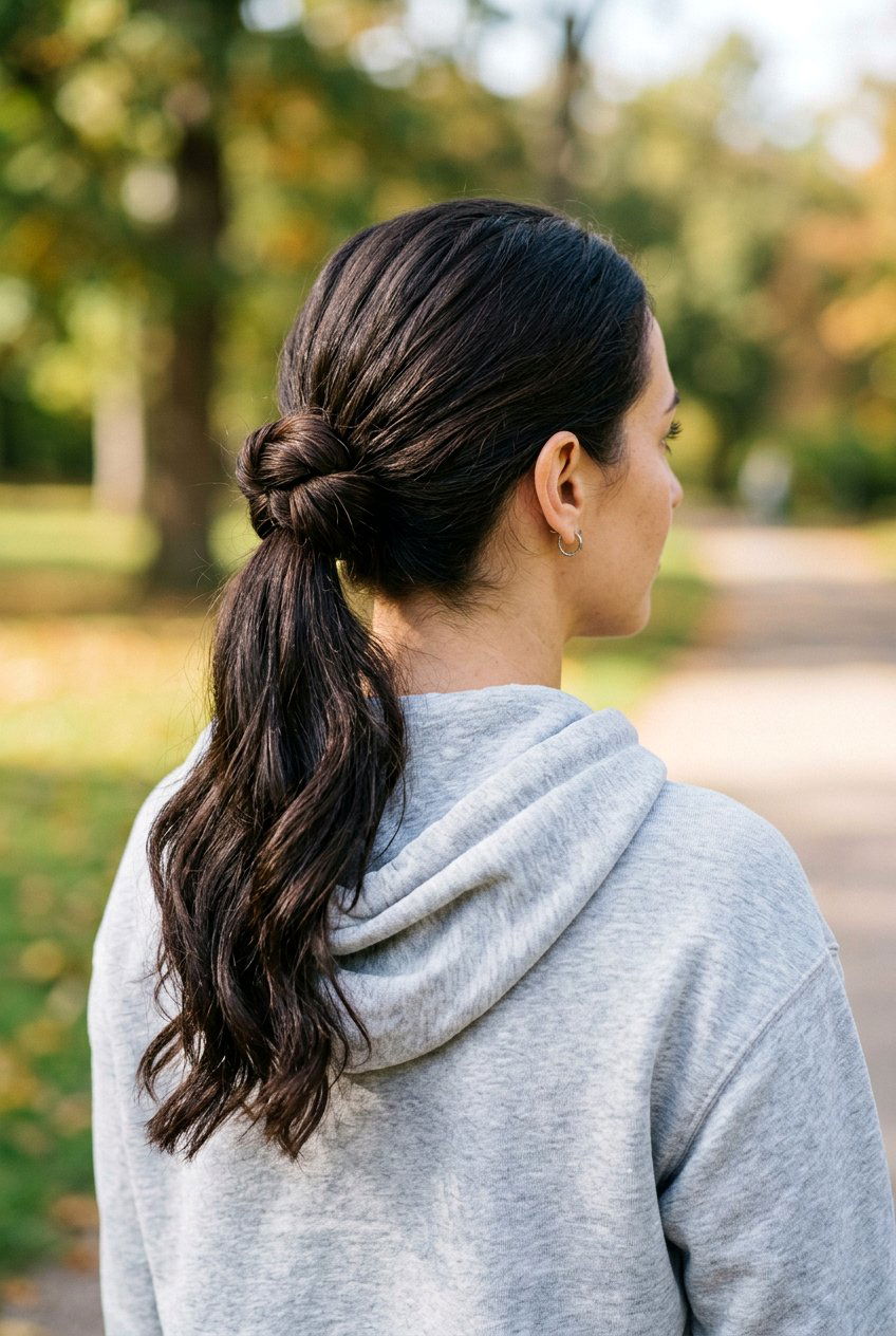 Knot Tied Ponytail - 20 rainy day ponytail for women - 20 rainy day ponytail for women