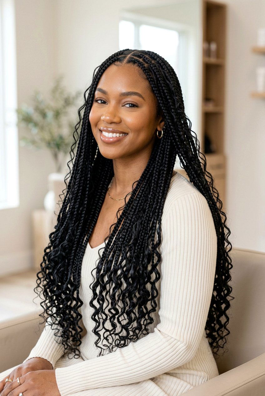 Knotless Bohemian Box Braids - 20 bohemian box braids - 20 bohemian box braids