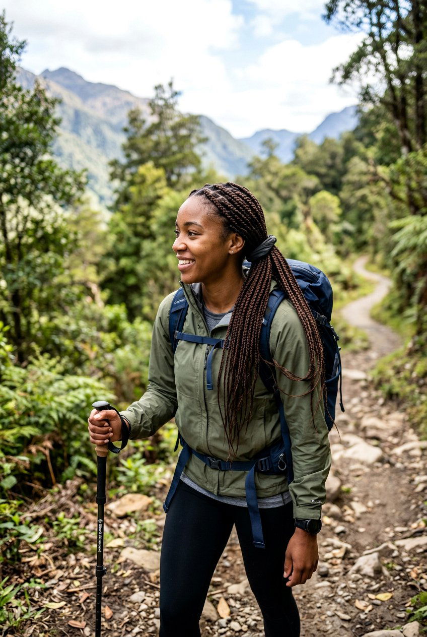 Knotless Box Braid Hiking Hairstyle - 20 hiking braid hairstyles - 20 hiking braid hairstyles