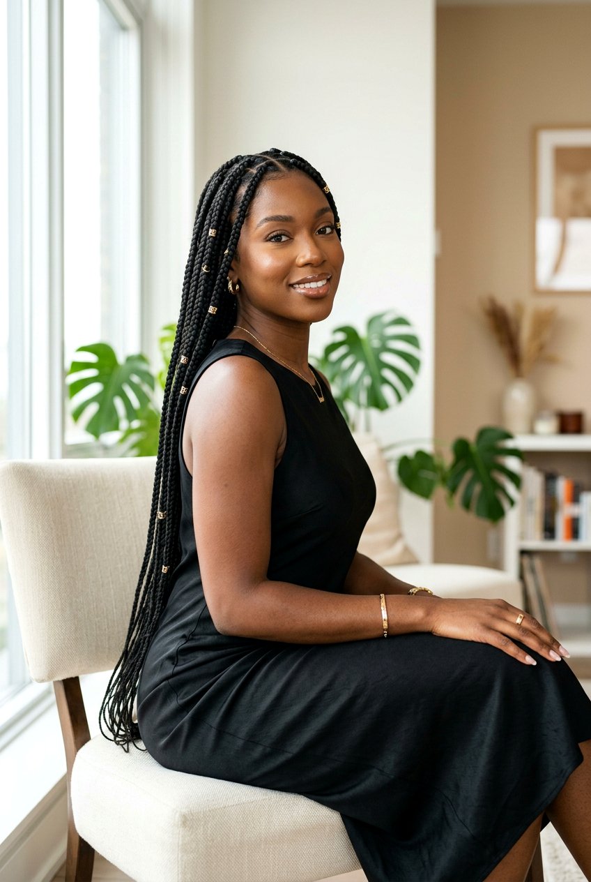 Knotless Box Braids - 20 braided hairstyle for birthday party - 20 braided hairstyle for birthday party