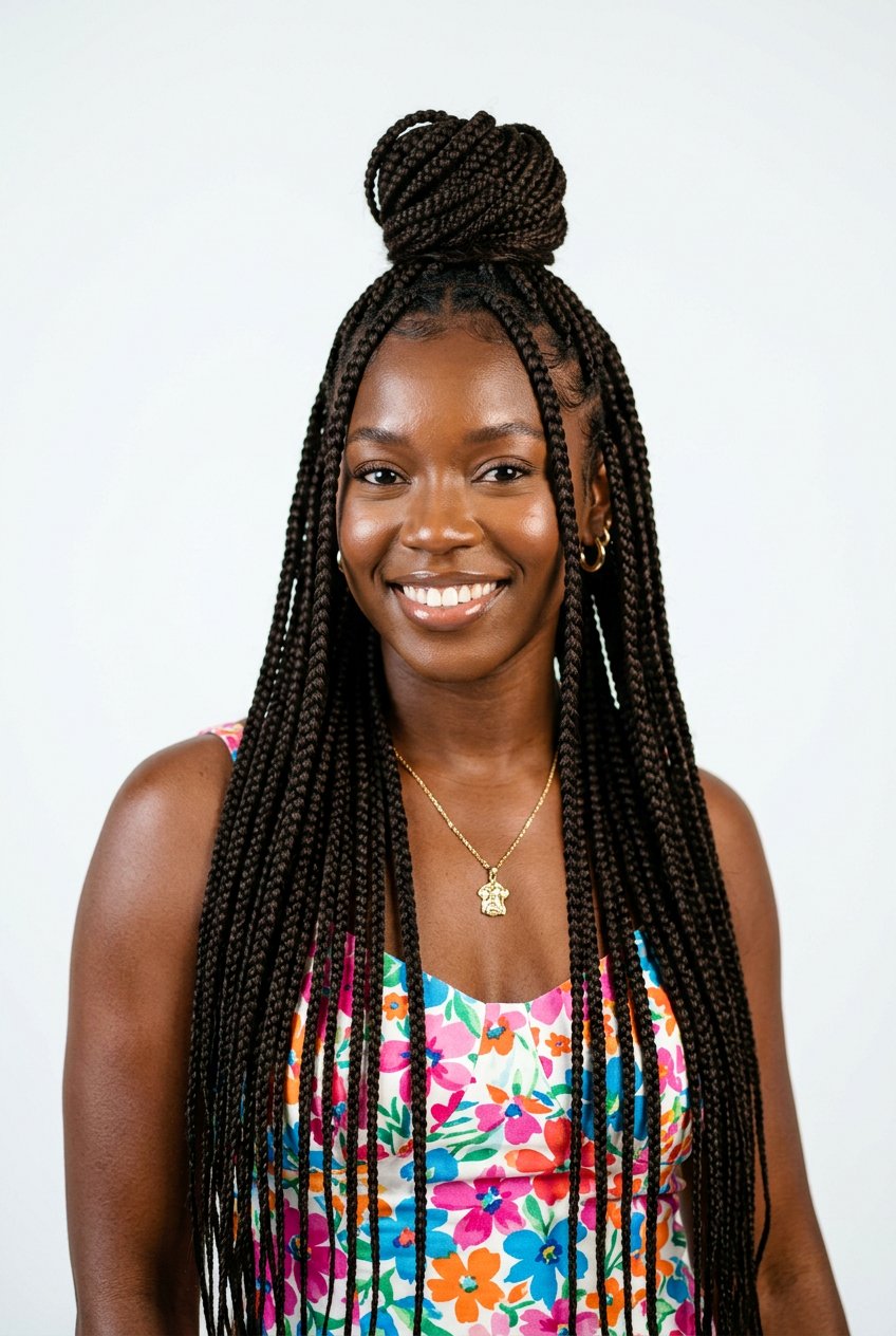 Knotless Box Braids - 20 humid weather protective styles for black women - 20 humid weather protective styles for black women