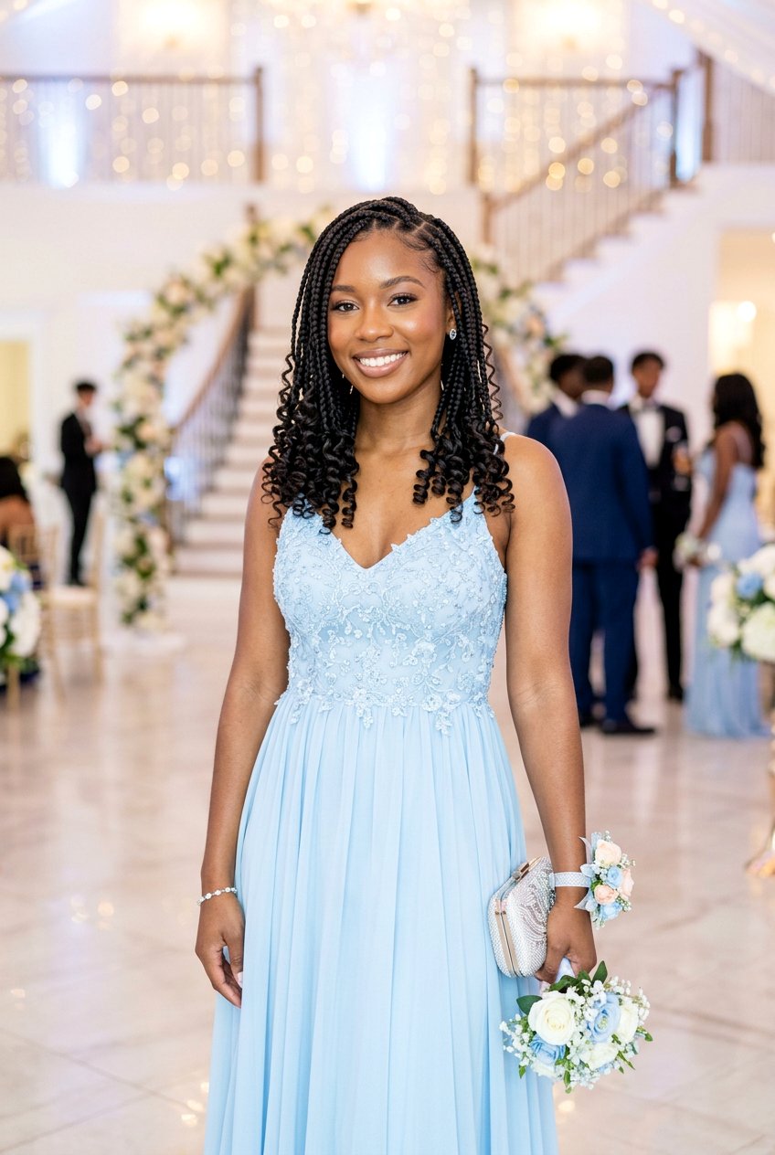 Knotless Box Braids - 20 black women prom braid styles - 20 black women prom braid styles