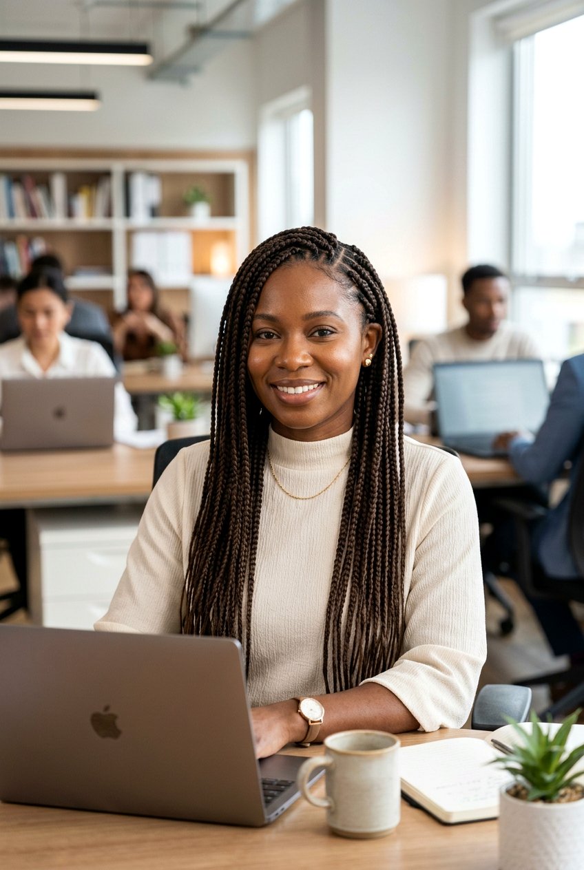 Knotless Box Braids For Office - 20 protective office hairstyles - 20 protective office hairstyles