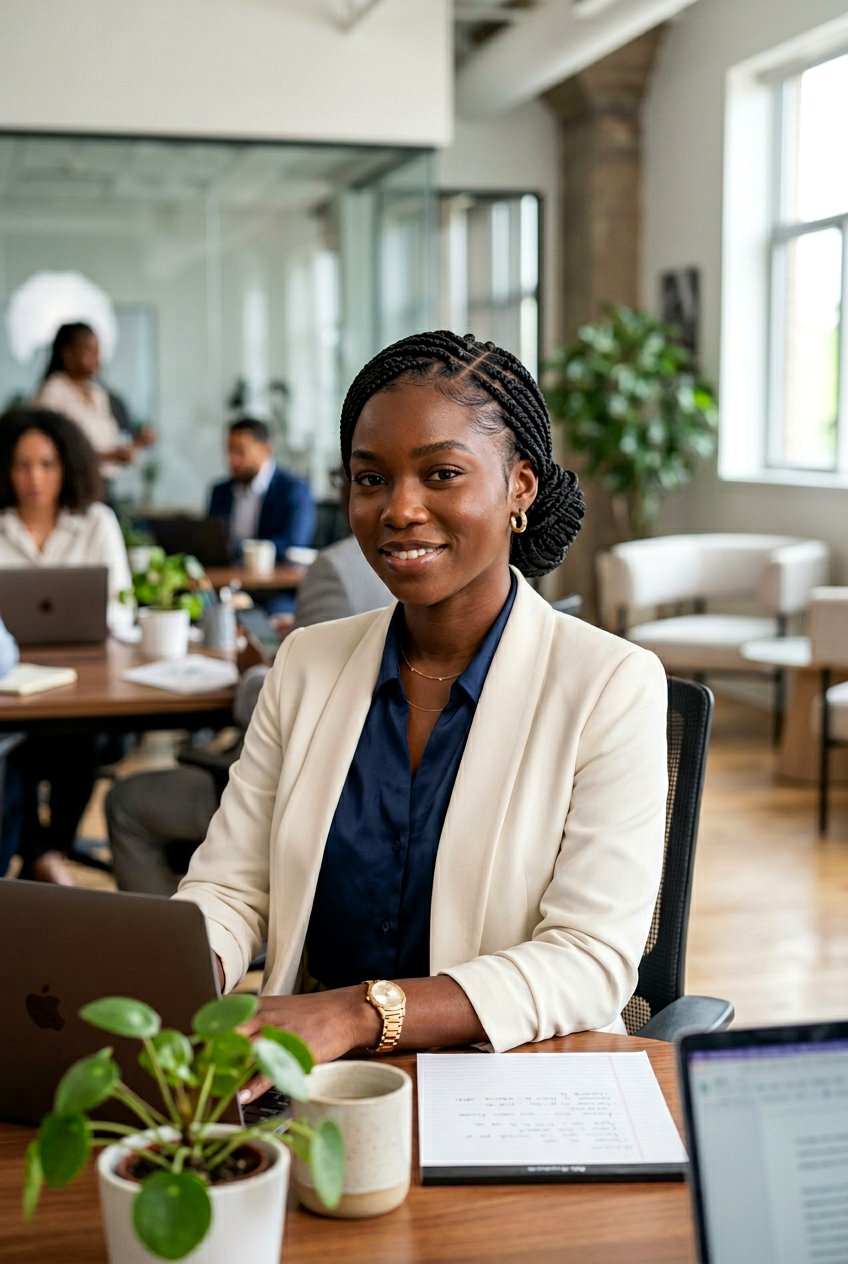 Knotless Box Braids Low Bun - 20 office friendly braided hairstyles for black women - 20 office friendly braided hairstyles for black women