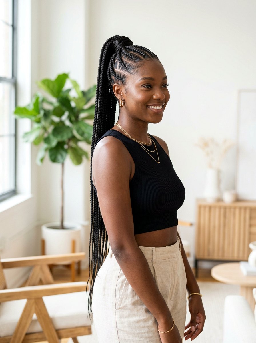 Knotless Braid Sleek Ponytail For Black Women - 20 sleek ponytail for black women - 20 sleek ponytail for black women