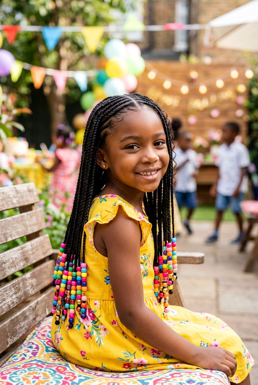 Knotless Braid With Beads - 20 birthday braid styles for girls - 20 birthday braid styles for girls