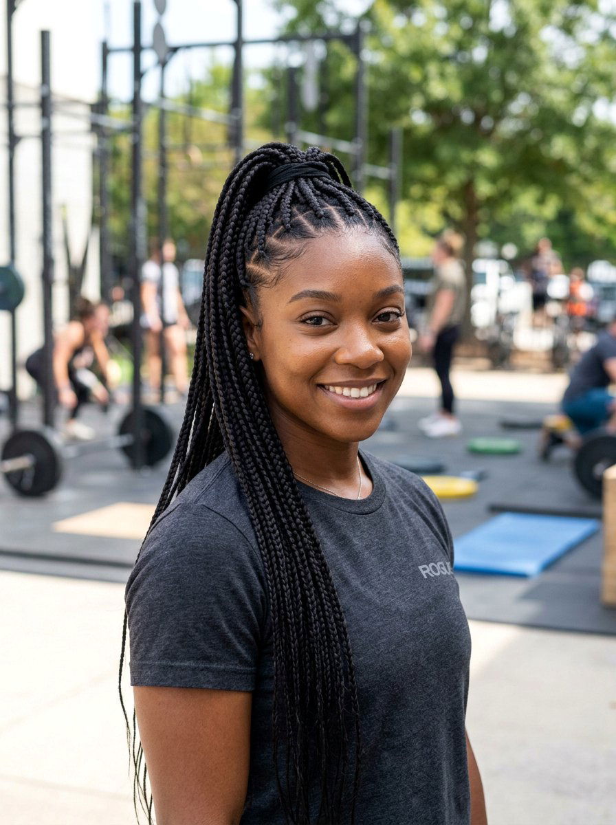 Knotless Braided Ponytail - 20 gym hairstyle with braided ponytail - 20 gym hairstyle with braided ponytail