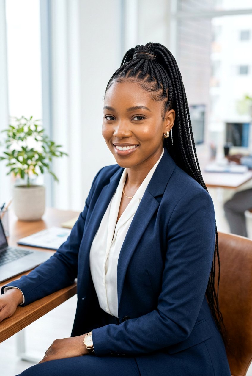 Knotless Braided Ponytail - 20 braided ponytail for black women - 20 braided ponytail for black women