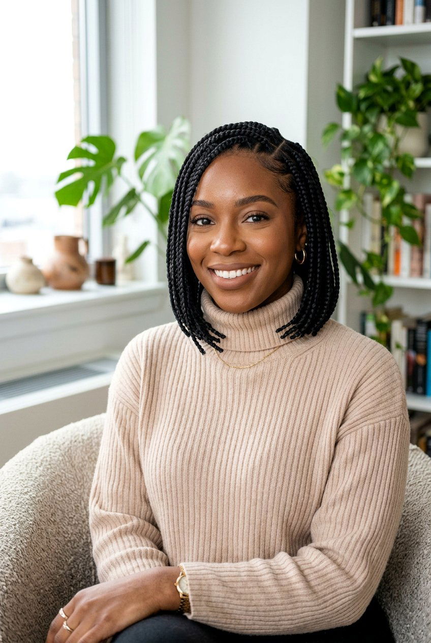 Knotless Braids Bob - 20 black women knotless braid ideas - 20 black women knotless braid ideas