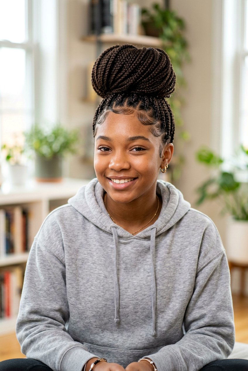 20 Beautiful Braided Buns for Black Girls to Try This Year
