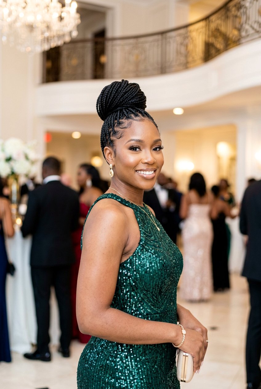 Knotless Braids Bun - 20 black women knotless braid ideas - 20 black women knotless braid ideas