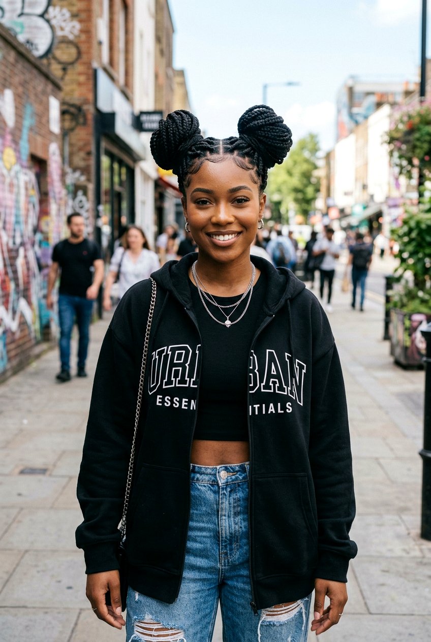 Knotless Braids Space Buns - 20 knotless braids bun for women - 20 knotless braids bun for women