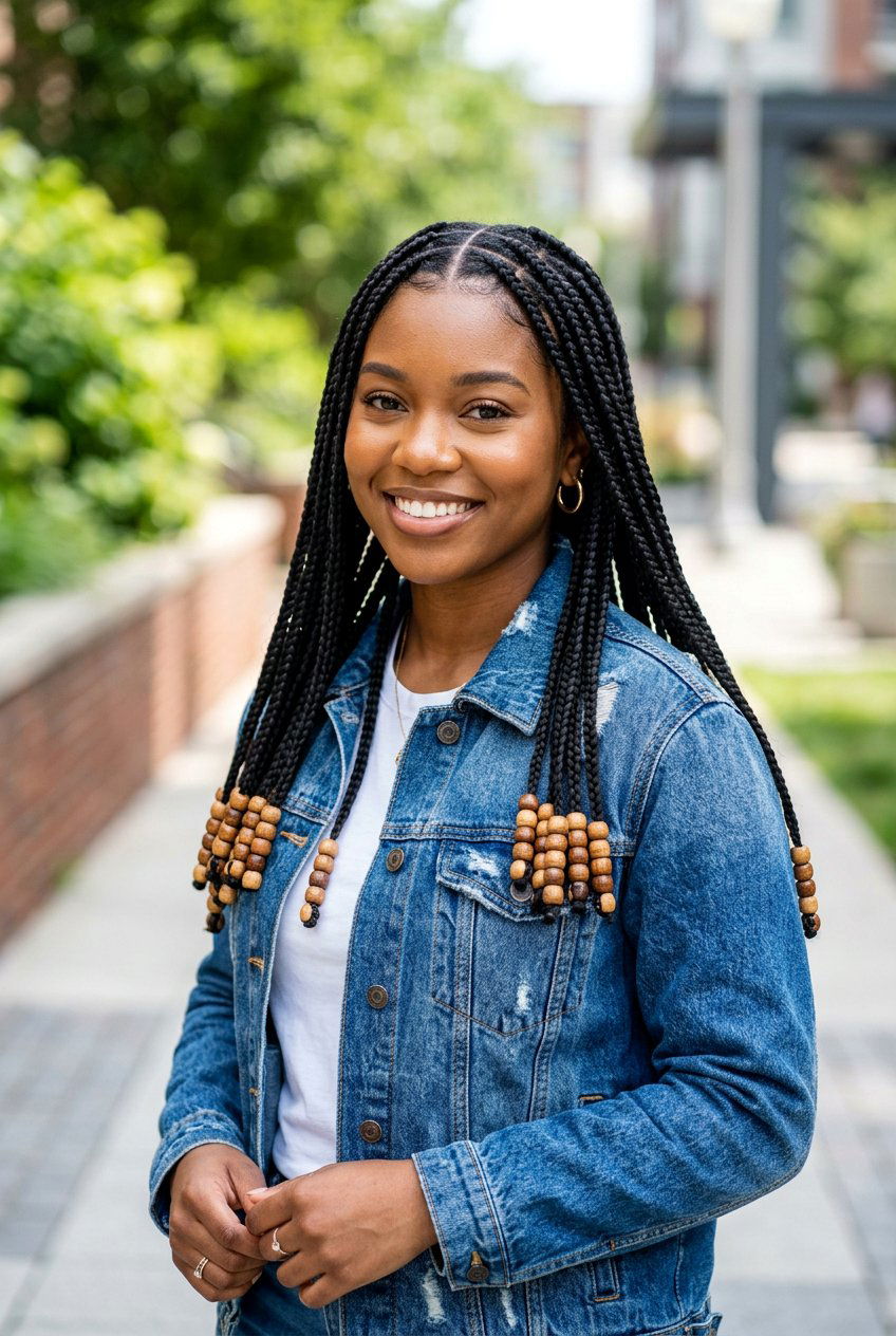 Knotless Braids With Beads - 20 black women knotless braid ideas - 20 black women knotless braid ideas