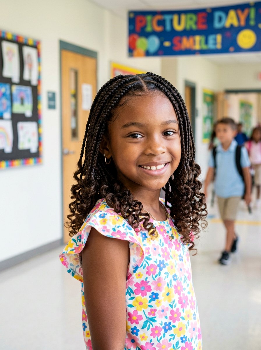 Knotless Braids With Curly Ends Picture Day - 20 picture day braids for black girls - 20 picture day braids for black girls