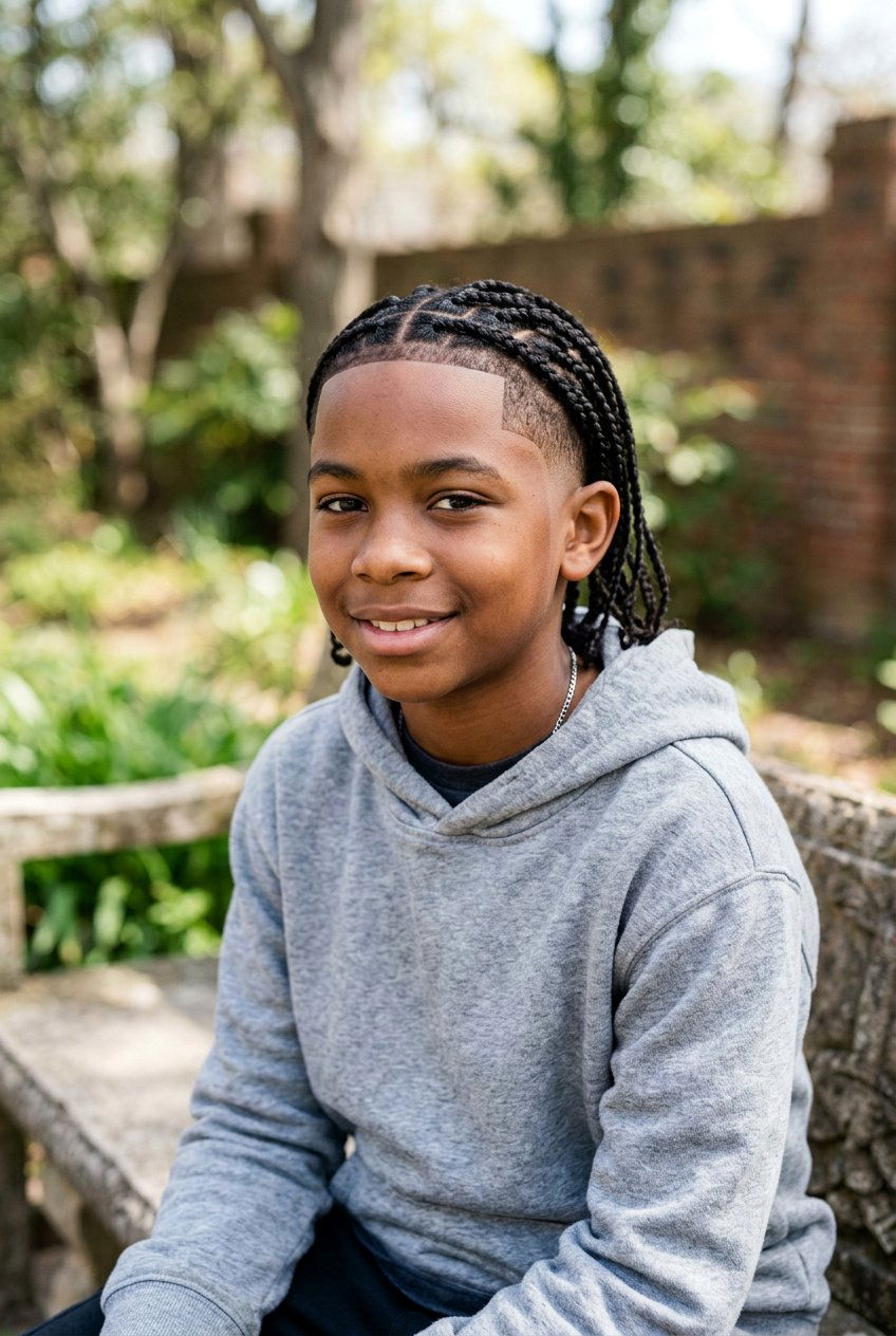 Knotless Braids With High Taper - 20 boys braids with fade - 20 boys braids with fade