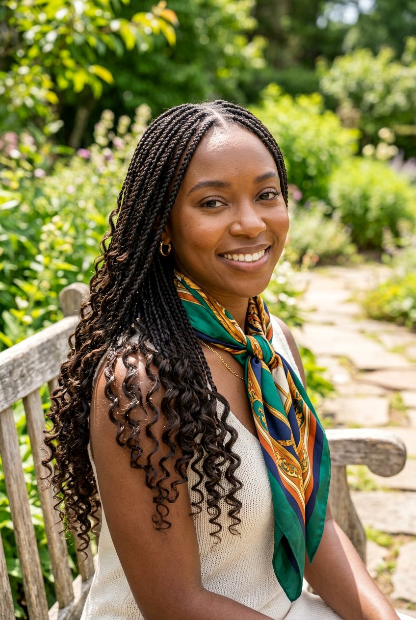 Knotless Braids With Human Hair Curly Ends - 20 knotless braids with curly ends for women - 20 knotless braids with curly ends for women