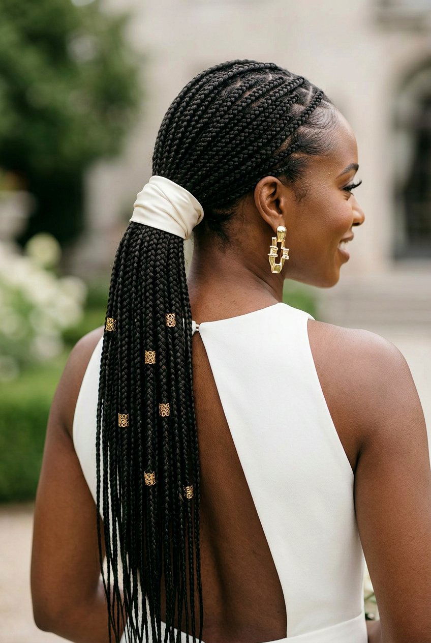 Knotless Braids with Butterfly Locs Combo - 20 bridal knotless braids hairstyles - 20 bridal knotless braids hairstyles