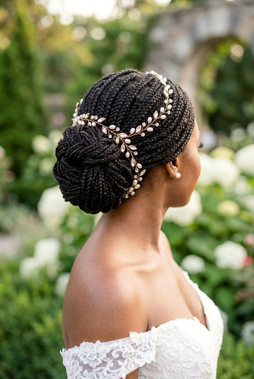 Knotless Braids with Middle Part and Beads - 20 bridal knotless braids hairstyles - 20 bridal knotless braids hairstyles