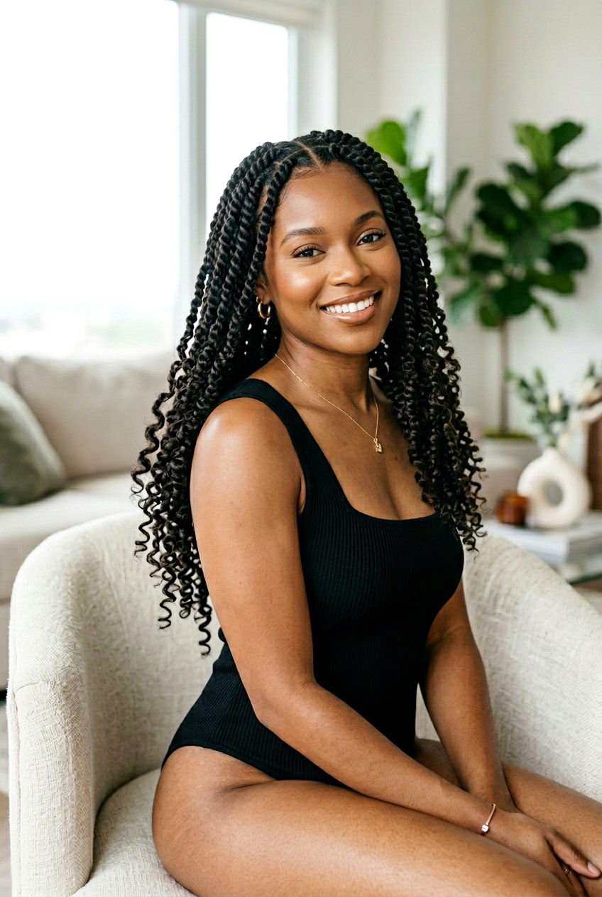 Knotless Passion Twists With Curly Ends - 20 passion twists with curly ends - 20 passion twists with curly ends