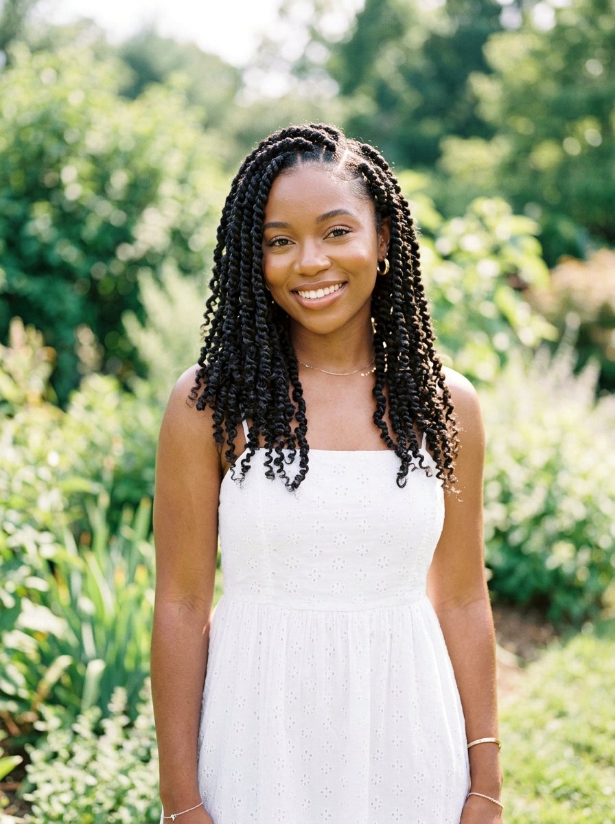 Knotless Shoulder Length Passion Twists - 20 shoulder length passion twists - 20 shoulder length passion twists