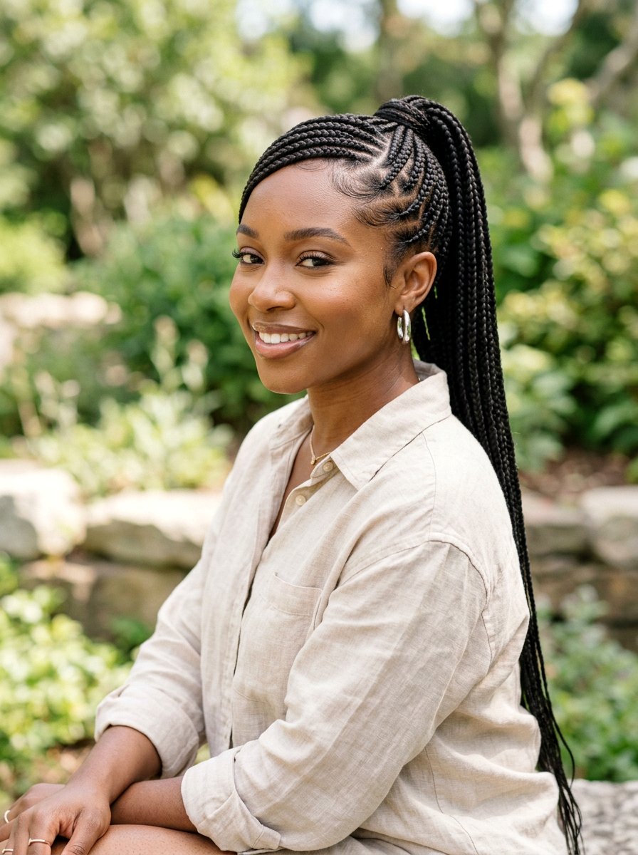 Knotless Side Swoop Braid Ponytail - 20 side swoop braid ponytail - 20 side swoop braid ponytail