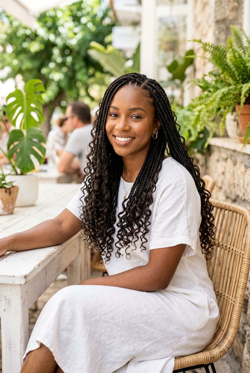 Knotless boho box braids with curls - 20 boho box braids with curls - 20 boho box braids with curls