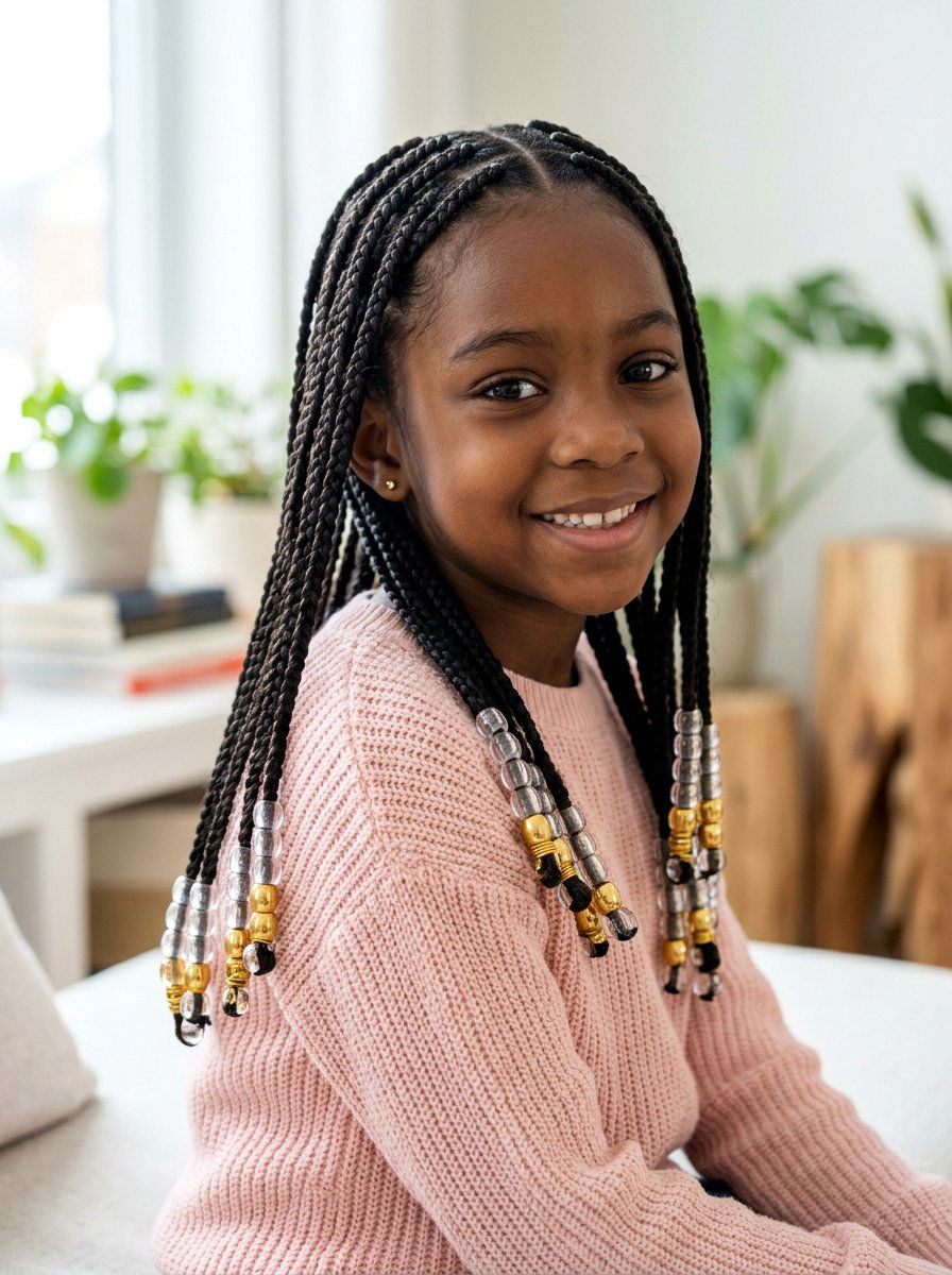 Knotless braids with beads - 20 school braids with beads for girls - 20 school braids with beads for girls