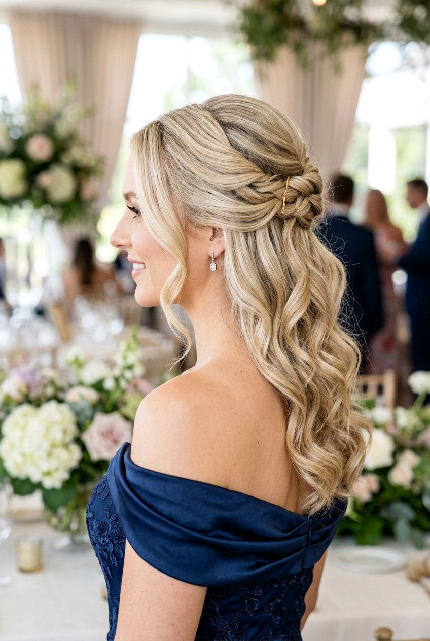 Knotted Half Updo - 20 prom hairstyle for shoulder length fine hair - 20 prom hairstyle for shoulder length fine hair
